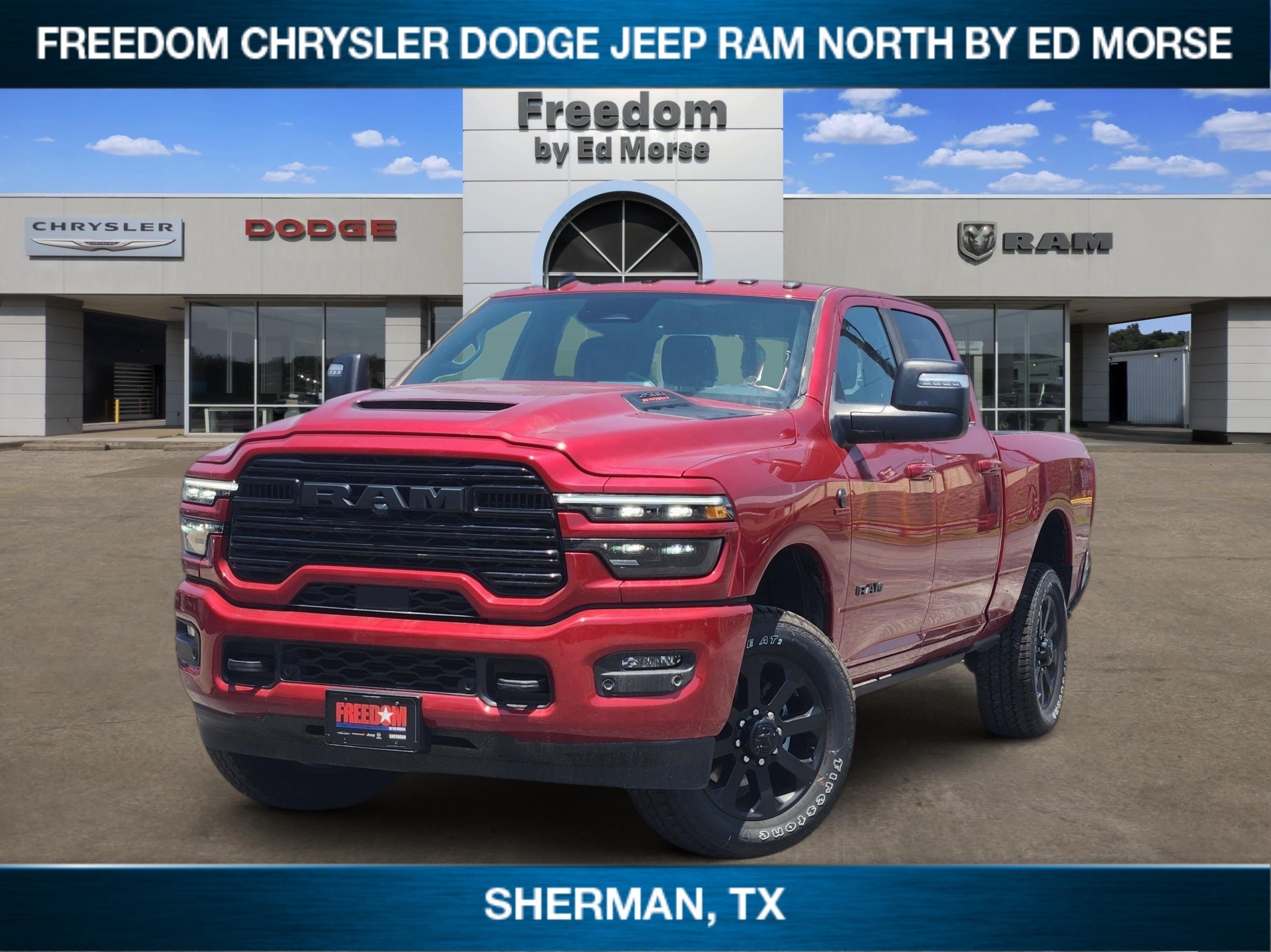 2026 RAM Ram 2500 RAM 2500 LARAMIE CREW CAB 4X4 6'4' BOX in Molten Red Pearl-Coat Exterior Paint — front three-quarter view